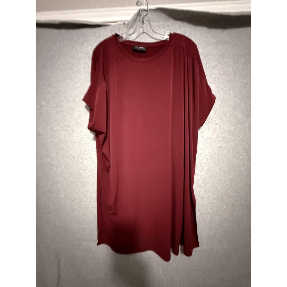 Lane Bryant Dress Womens‎ 18/20 Red Jersey Dolman T Shirt Side Slit Knee Length